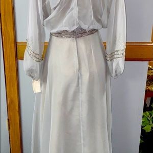 Vintage 1970s formal dress light Grey